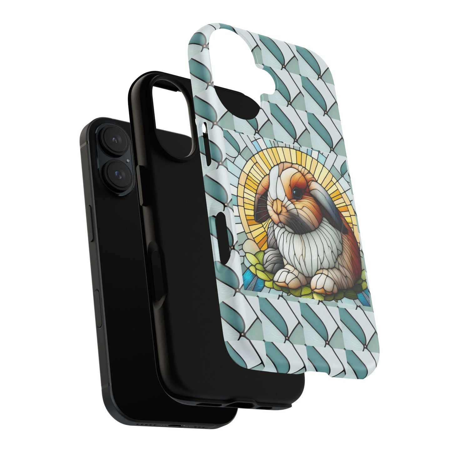 Holland Lop Rabbit Animal Stained Glass Design Tough Magnetic Cases