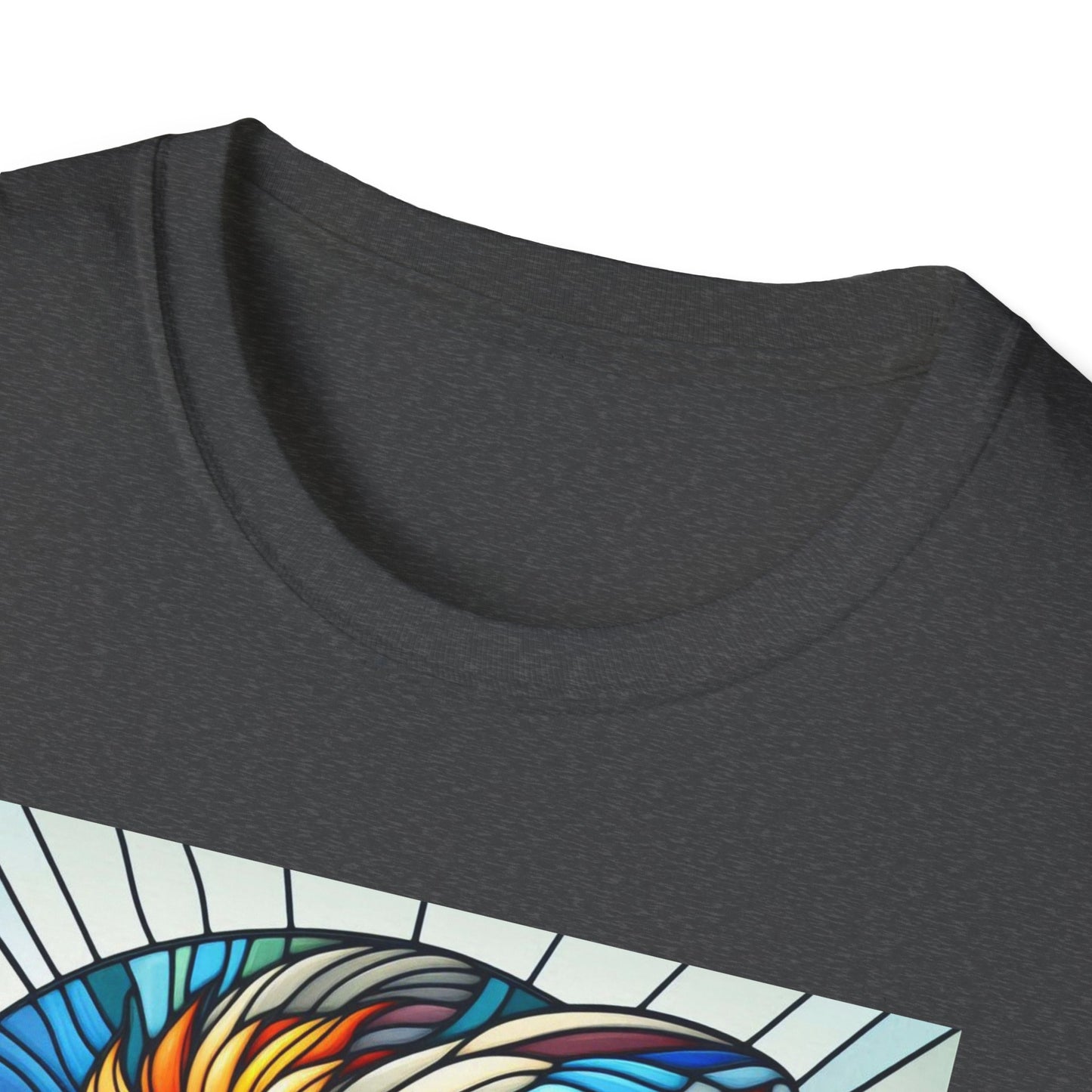 Lionhead Rabbit Animal Stained Glass Design Unisex Softstyle T-Shirt