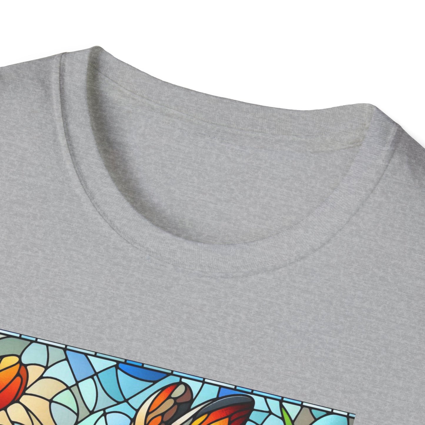 Dutch Rabbit Animal Stained Glass DesignUnisex Softstyle T-Shirt