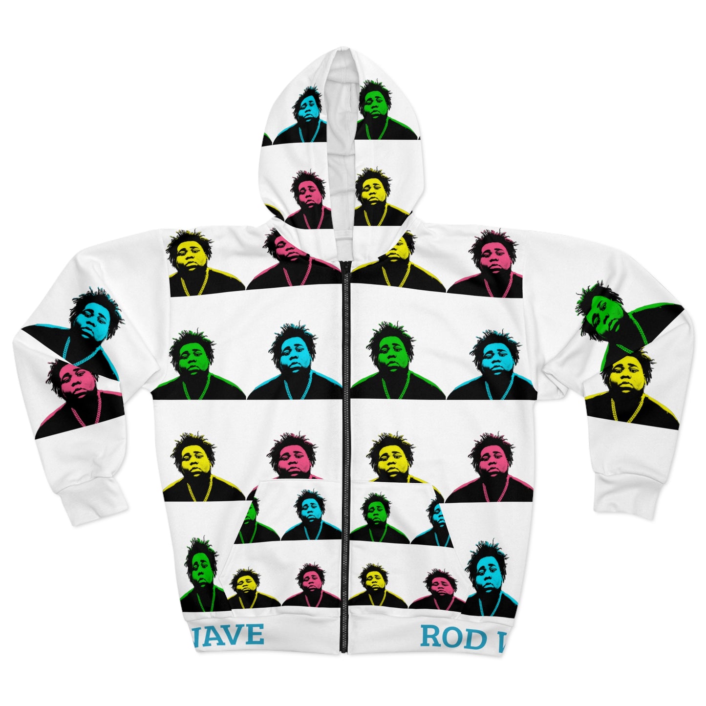 ROD WAVE Andy Warhol Style Pop Art Unisex Zip Hoodie (AOP)
