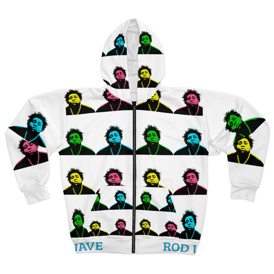 ROD WAVE Andy Warhol Style Pop Art Unisex Zip Hoodie (AOP)