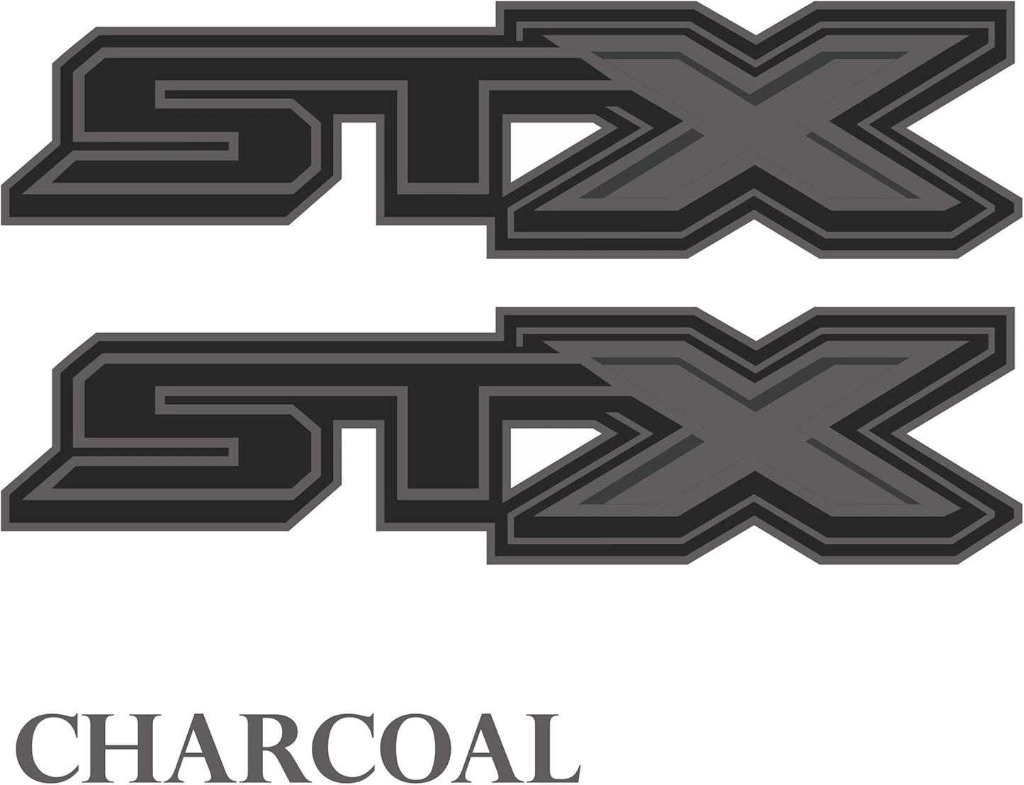 Ford F150 STX Decal off Road Replacement Sticker, Compatible with Ford F150 Truck, Set of 2, Premium Series (Metallic Finish) (Charcoal)