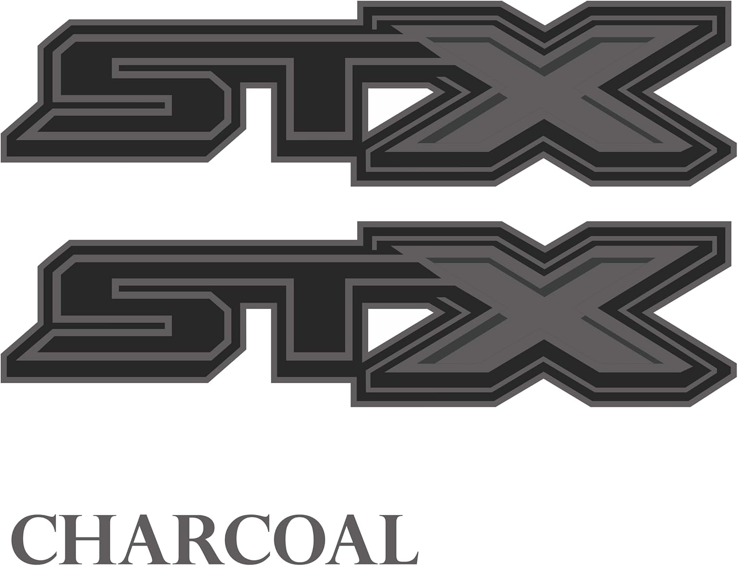 Ford F150 STX Decal off Road Replacement Sticker, Compatible with Ford F150 Truck, Set of 2, Premium Series (Metallic Finish) (Charcoal)