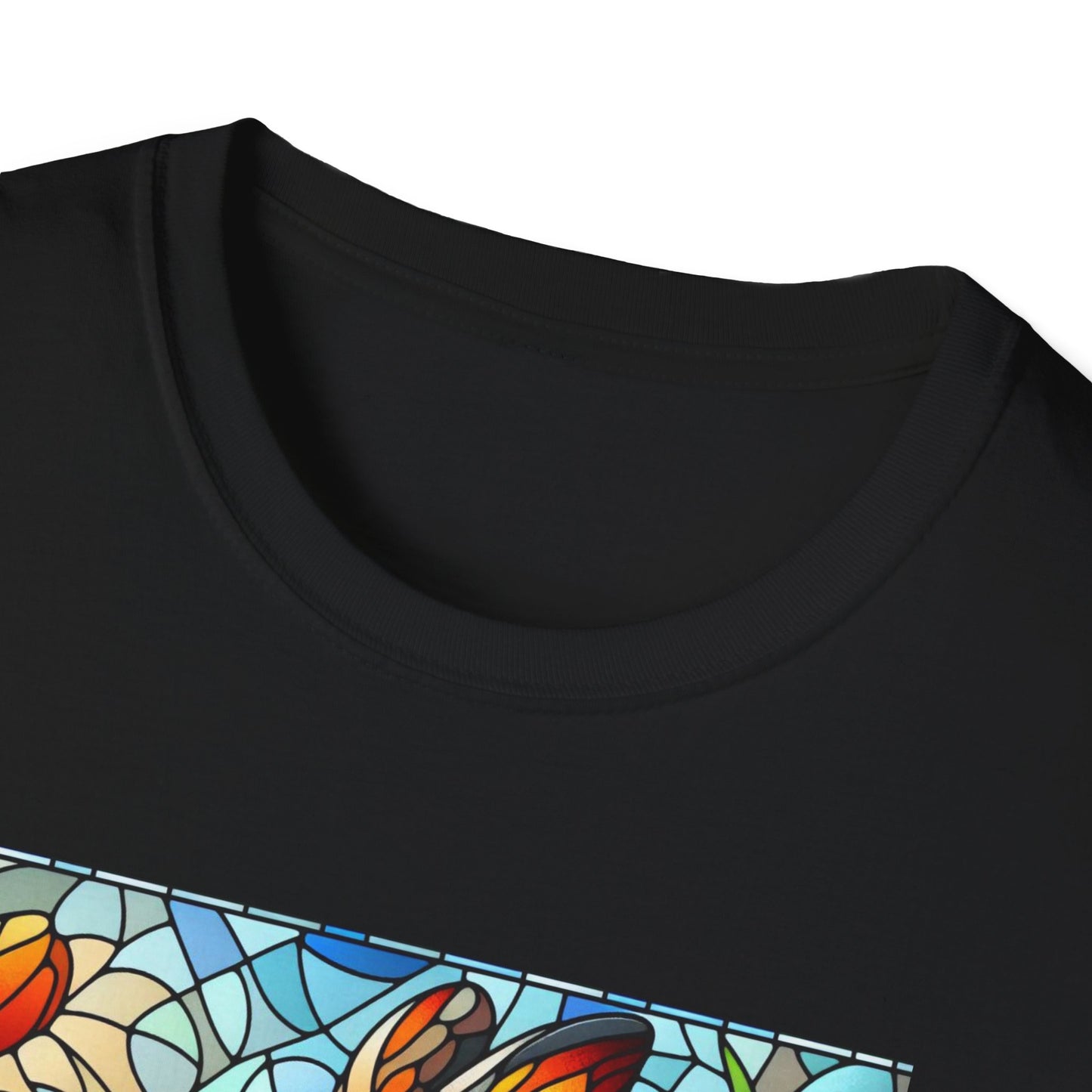 Dutch Rabbit Animal Stained Glass DesignUnisex Softstyle T-Shirt