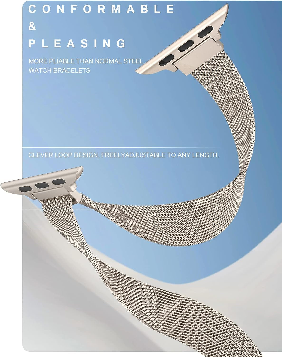 Slim Watch Band Compatible with Apple Watch Band 38Mm 40Mm 41Mm 42Mm 44Mm 45Mm 49Mm Women & Men, Stainless Steel Mesh Loop for Iwatch Bands Ultra, SE, Series 9 8 7 6 5 4 3 2 1