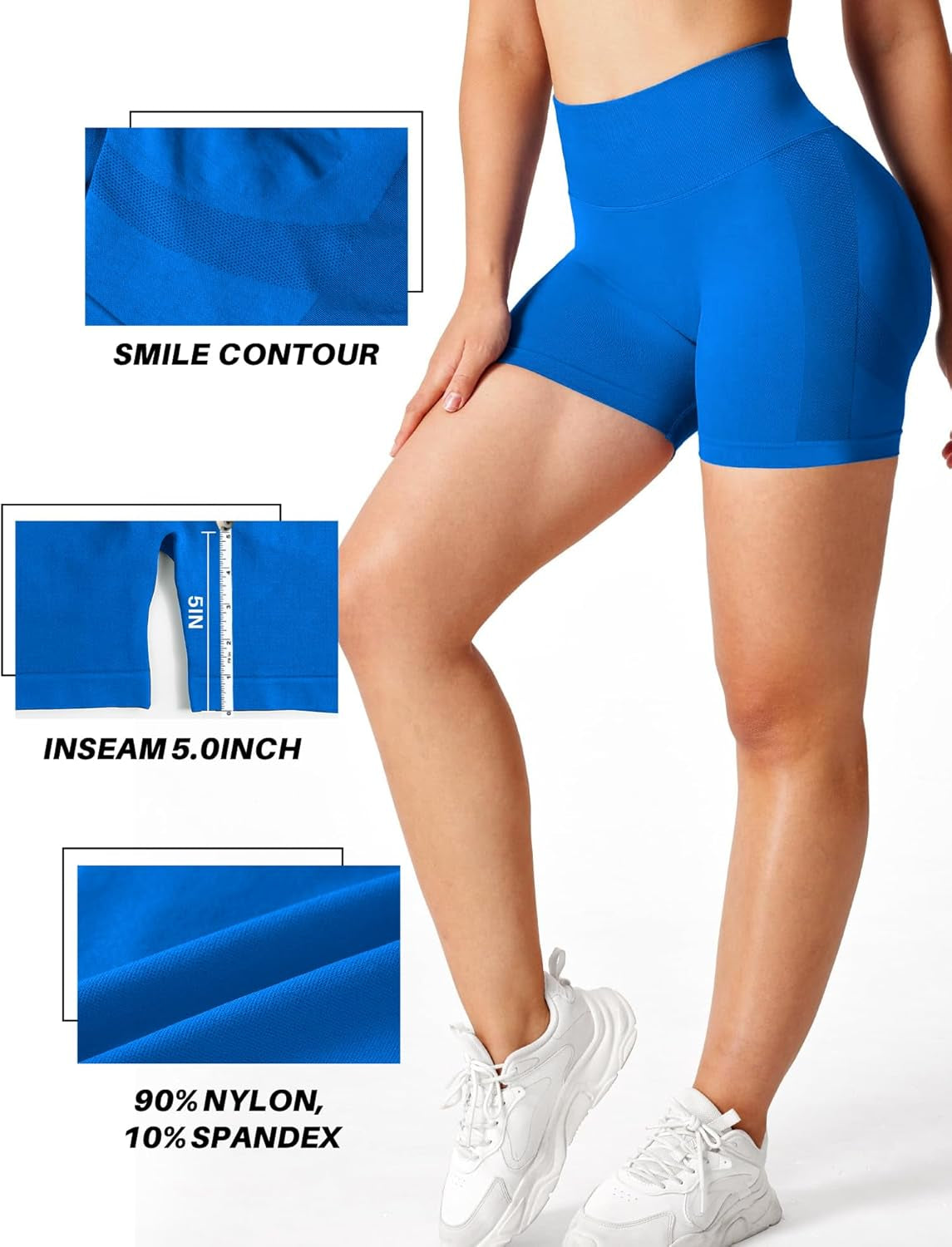 Womens Scrunch Gym Butt Lifting Seamless 5" Shorts Yoga High Waisted Workout Athletic Running Sport Active Booty Shorts