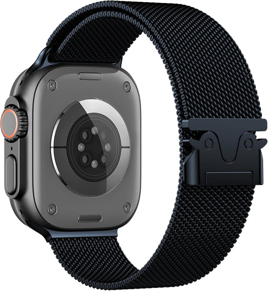 Milanese Mesh Loop Compatible with Apple Watch Band 40Mm 41Mm 38Mm 42Mm Series 10 9 8 7 SE 6 5 4 3 2 1 Men & Women, Stainless Steel Wider Metal Strap with Magnetic Clasp for Iwatch Bands