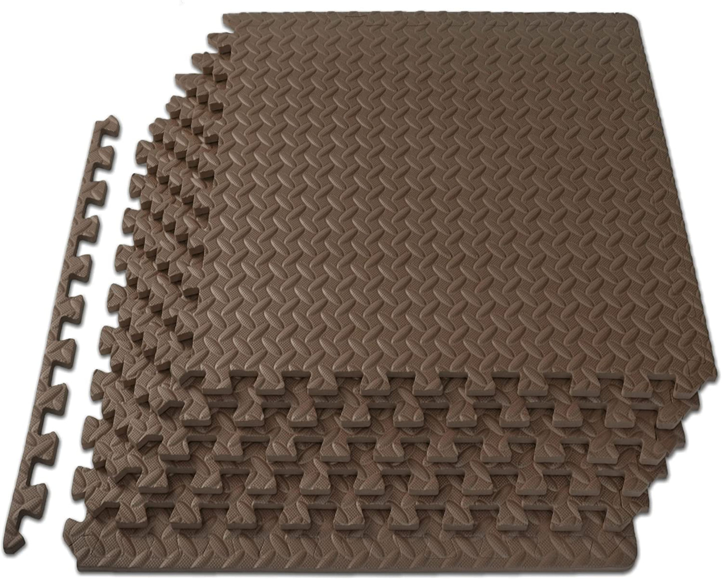 Puzzle Exercise Mat ½ In, EVA Interlocking Foam Floor Tiles for Home Gym, Mat for Home Workout Equipment, Floor Padding for Kids, Black, 24 in X 24 in X ½ In, 48 Sq Ft - 12 Tiles