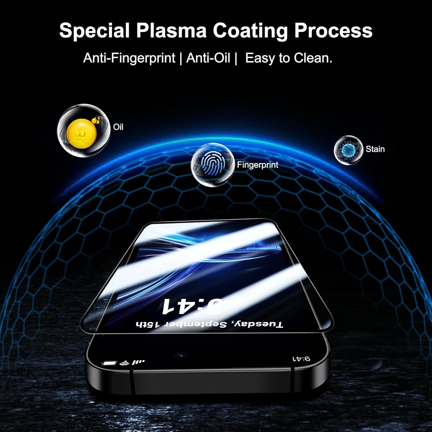 for Iphone 16 Screen Protector with Camera Lens Protector, [Military Grade Shatterproof], Top 9H+ Tempered Glass, Full Edge Coverage, Ultra Durable, with Easy Installation Tool [3+3 Pack]