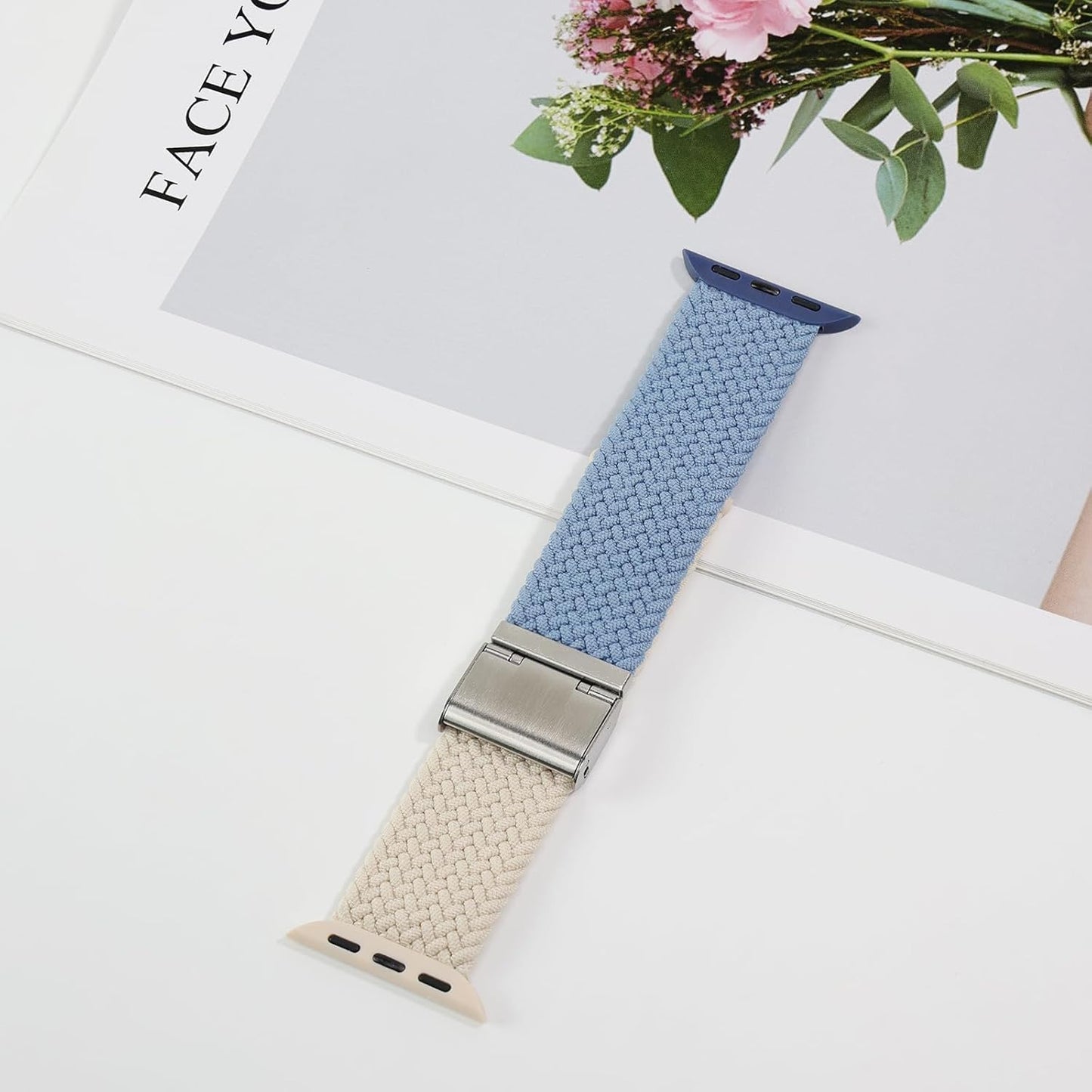 Compatible with Apple Watch Band Series 9 8 7 6 5 4 3 2 1/Se/Ultra, 38 Mm 40 Mm 41 Mm, Women and Men, Braided Nylon Stretchy Elastic Band