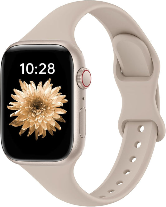 Patenting Thin Slim Sport Band Compatible with Apple Watch Bands for Women Men 40Mm 41Mm 38Mm 42Mm 44Mm 45Mm 46Mm 49Mm, Soft Silicone Waterproof Strap for Iwatch Series 10/9/Se/8/7/Ultra/6/5/4/3/2/1