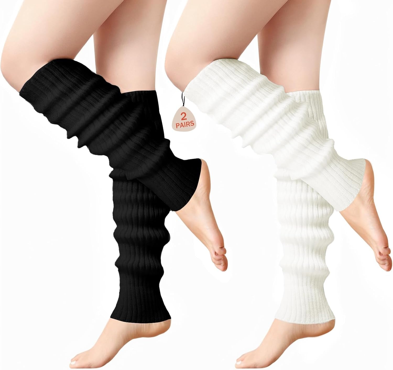 Leg Warmers for Women 80S 90S Outfit Fashion Neon Ribbed Leg Socks Fashion Y2K Neon Accessories Sports Yoga (2 Pairs)