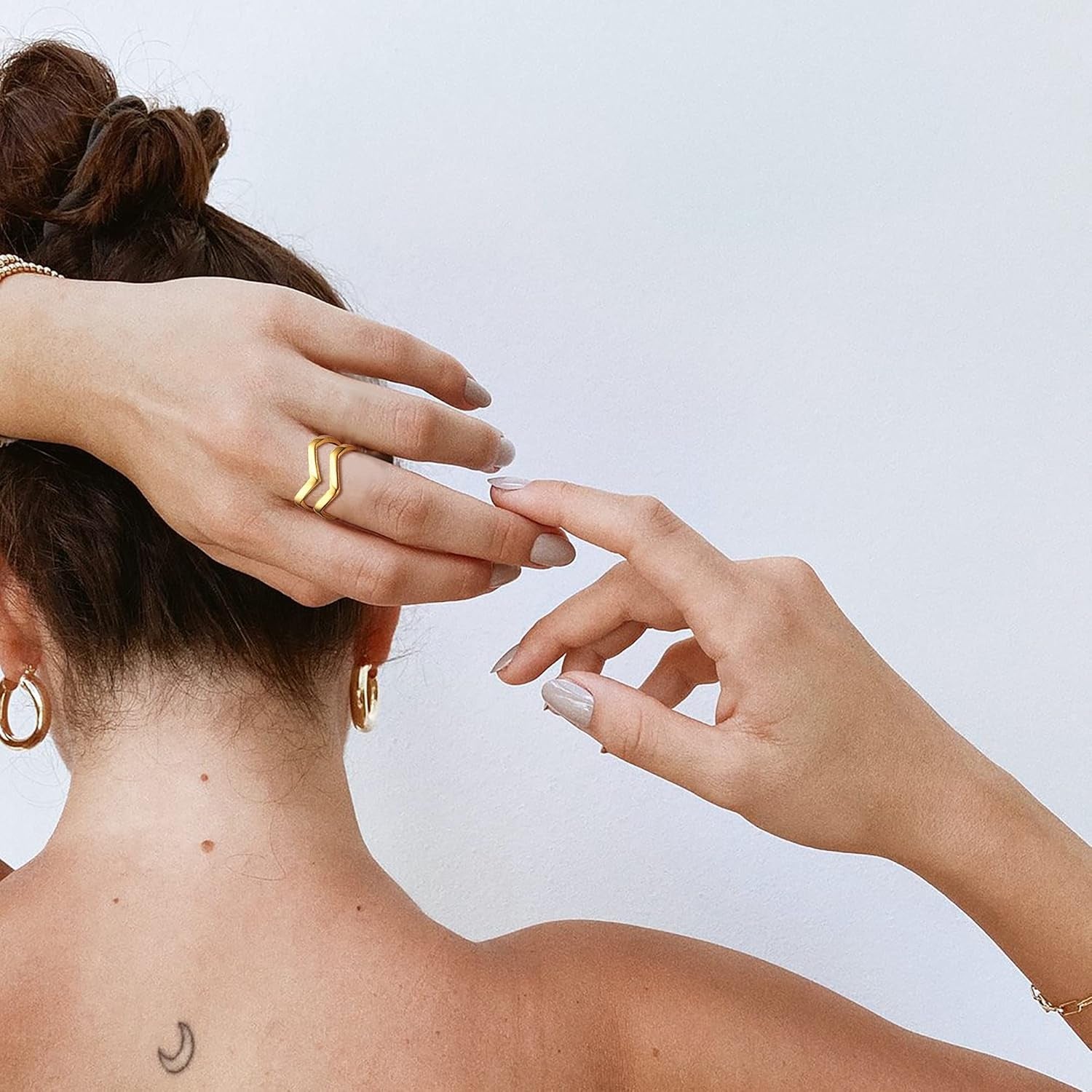 Fashion 18K Gold Plated Stainless Steel Ring for Women