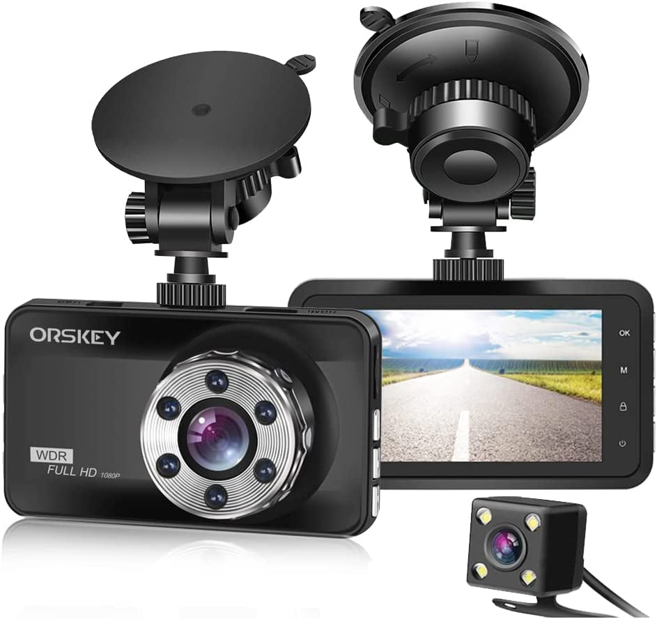 Dash Cam Front and Rear 1080P Full HD Dual Dash Camera in Car Camera Dashboard Camera Dashcam for Cars 170 Wide Angle with 3.0" LCD Display Night Vision and G-Sensor【2023】