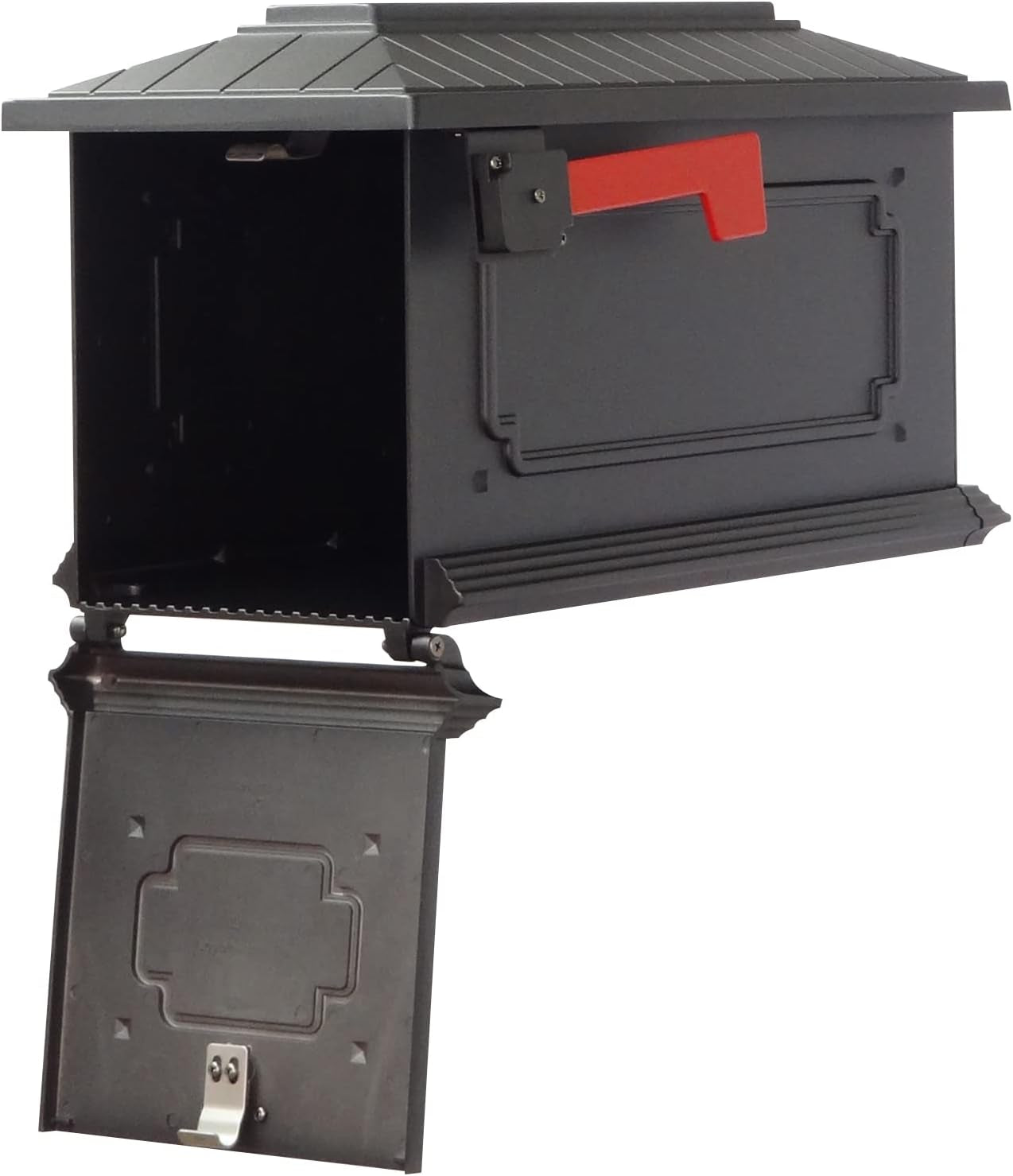 Special Lite Kingston Curbside Mailbox - Black Aluminum Mailbox for Post Mount - SCK-1017-BLK