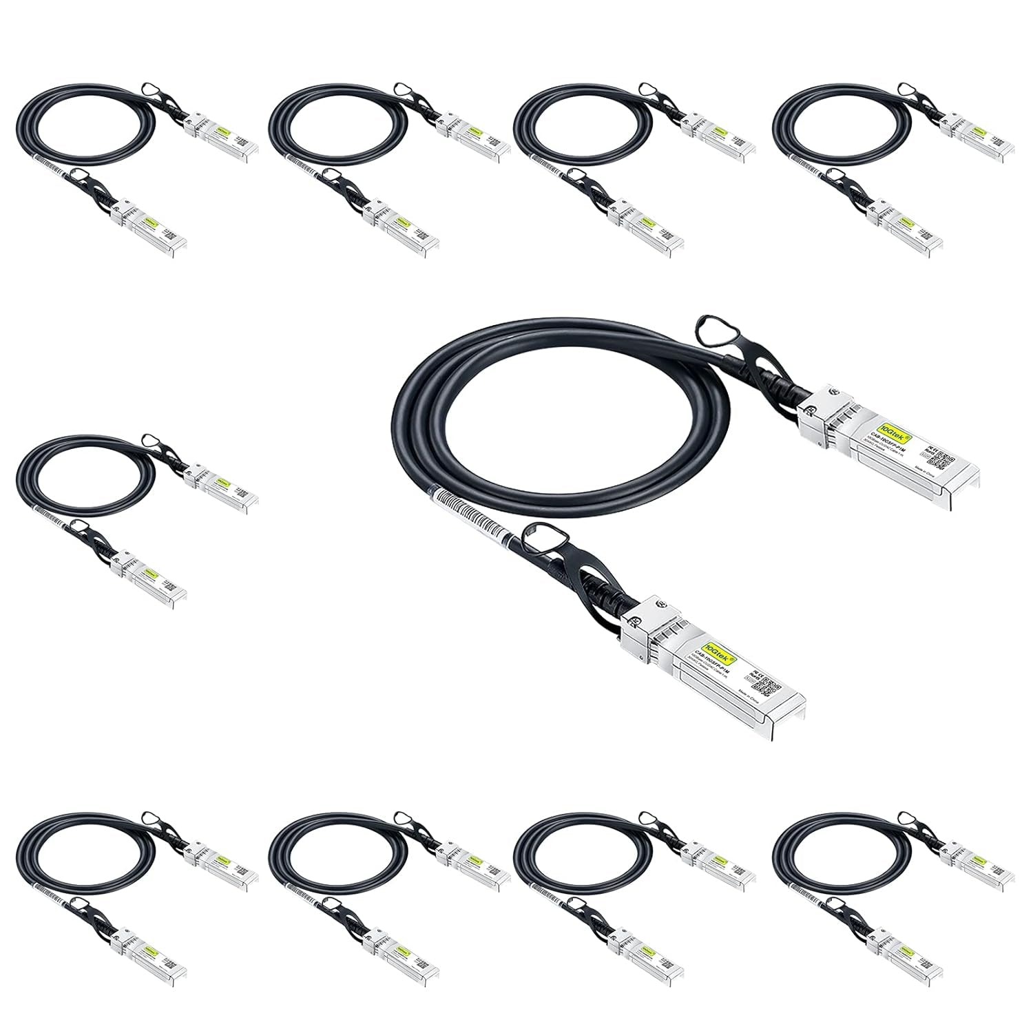 SFP+ DAC Twinax Cable - 10GBASE-CU Passive Direct Attach Copper SFP Cable for Cisco SFP-H10GB-CU2M, Ubiquiti Unifi UC-DAC-SFP+, Meraki, Fortinet, D-Link, 2-Meter(6.6Ft) | 0.25-12M Optional