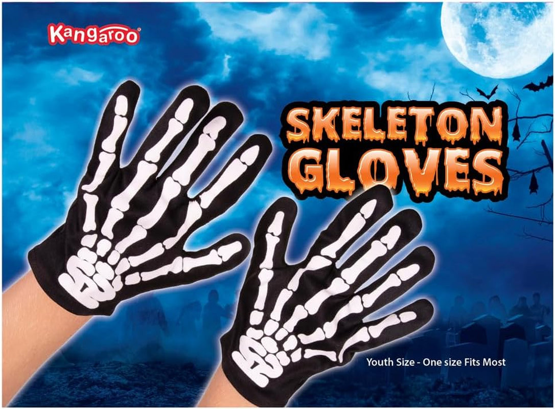 Skeleton Gloves, Skeleton Gloves Men, Reaper Gloves, Bone Gloves, Scary Halloween Costumes Skeleton Gloves, Stretchable Kids Halloween Skull Gloves, White Printed Skeleton Bones Black Gloves