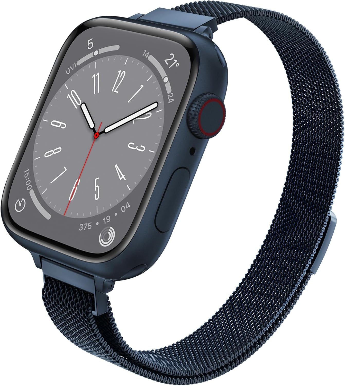 Slim Watch Band Compatible with Apple Watch Band 38Mm 40Mm 41Mm 42Mm 44Mm 45Mm 49Mm Women & Men, Stainless Steel Mesh Loop Magnetic Clasp Replacement for Iwatch Bands Series 9,Ultra 2, SE, Ultra Series 8 7 6 5 4 3 2 1 (Midnight, 41Mm/40Mm/38Mm)