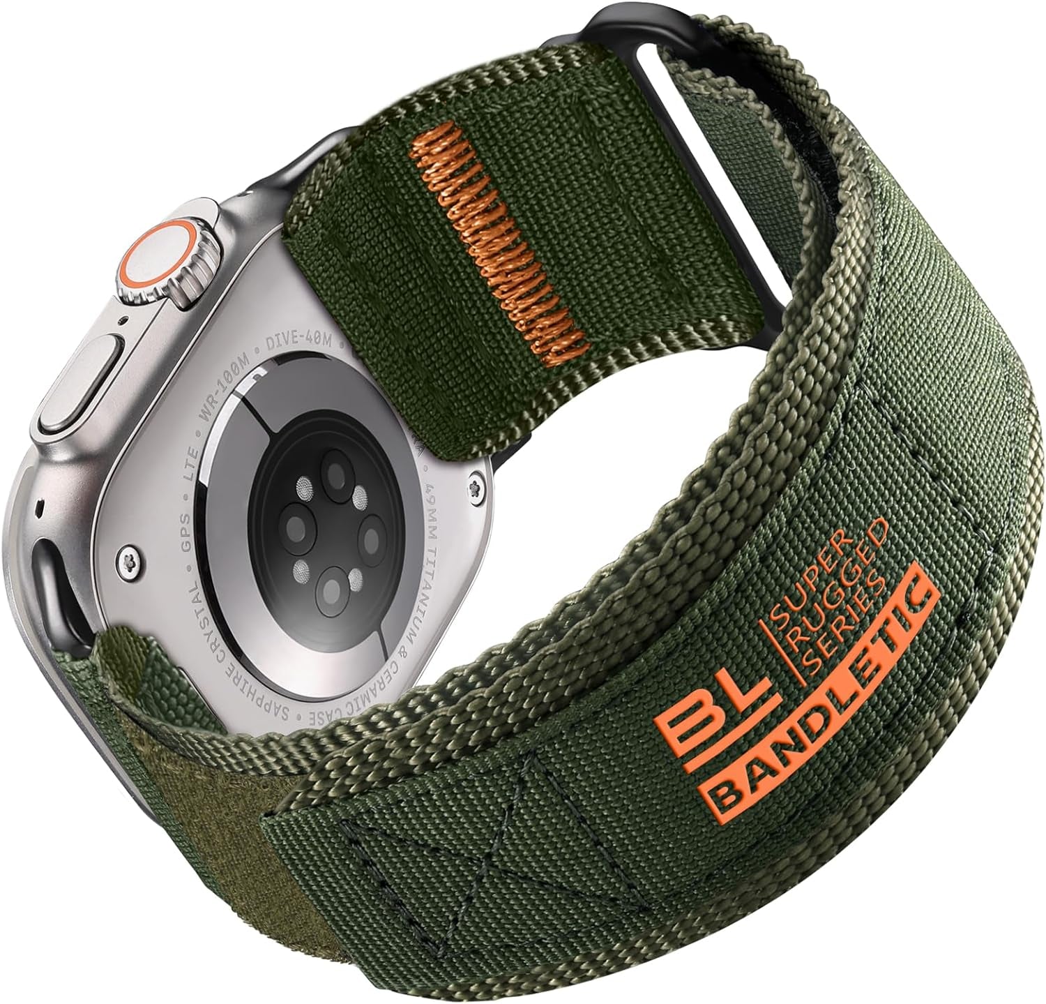 Rugged Nylon Compatible with Apple Watch Bands for Men, Soft Woven Adjustable Tactical Wristbands Strap for Iwatch Ultra 2 49Mm, Series 10 46Mm, 9 8 7 45Mm, SE2 SE 6 5 4 44Mm, 3 2 1 42Mm