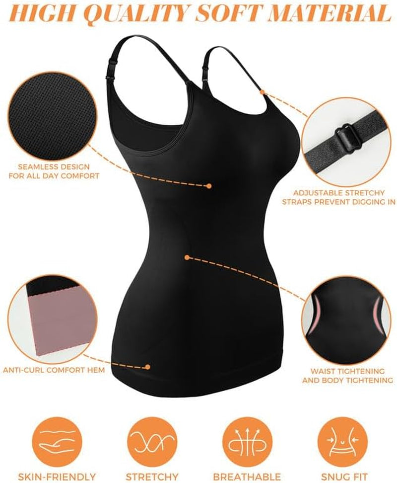 Women'S Shapewear Tummy Control Scoop Neck Camisole Tops for Women Seamless Compression Tank Top Regular and plus Size