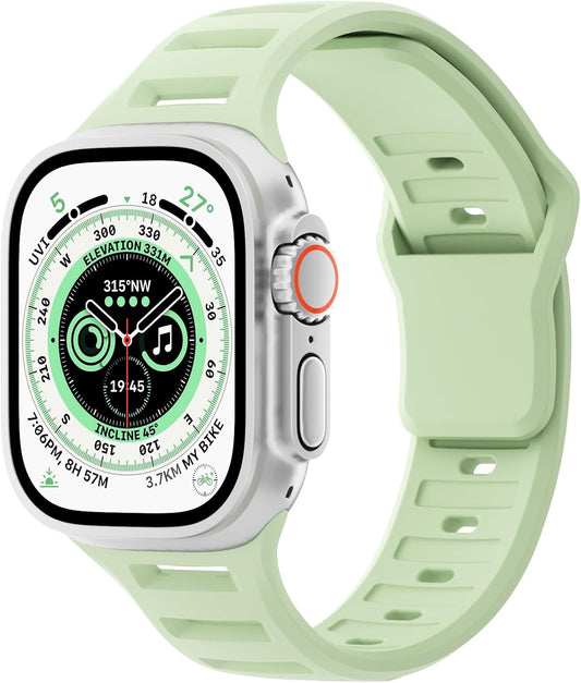 Sport Bands Compatible with Apple Watch 38Mm 40Mm 41Mm 42Mm 44Mm 45Mm 49Mm, Soft Silicone Replacement Waterproof Strap Wristband for Iwatch Series Ultra/Ultra 2 9/8/7/6/5/4/3/2/1 SE Women Men