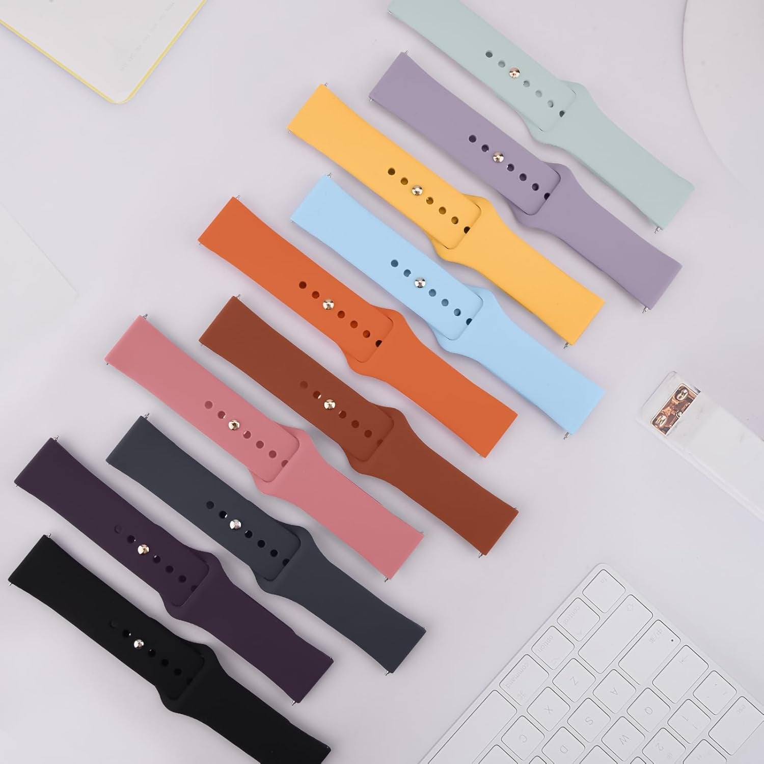 Bands Compatible with Samsung Galaxy Watch Active 2 Band 40Mm 44Mm, Galaxy Watch Active Bands, 20Mm Soft Silicone Sport Replacement Strap for Galaxy Watch Active 2 Band Women Men