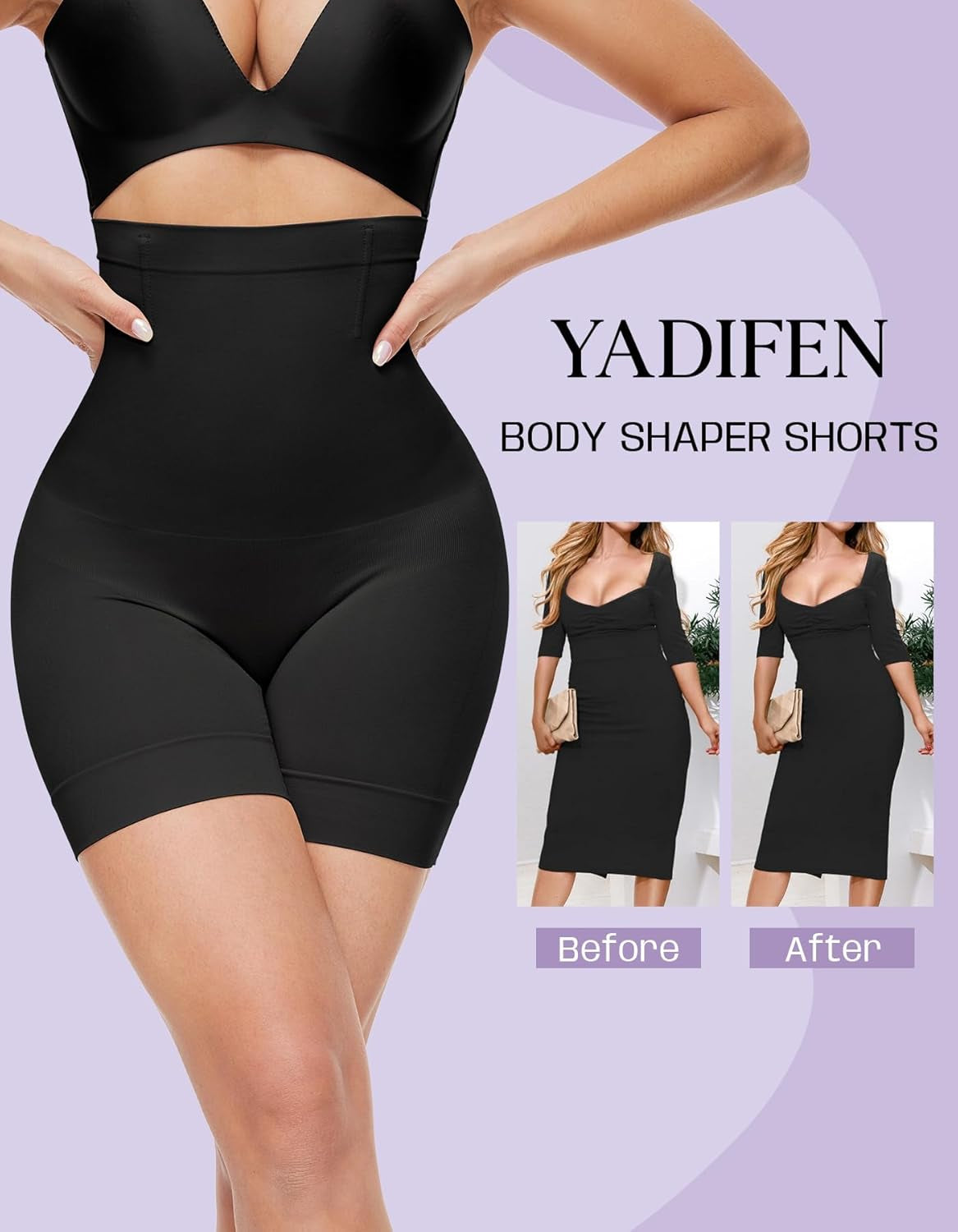 Shapewear Shorts Tummy Control Shapewear Invisible Shaping Shorts High Waisted Body Shaper Shorts under Dress