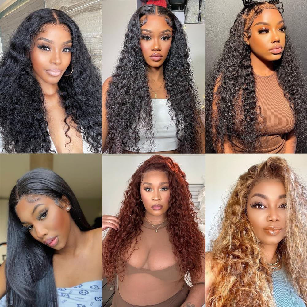 12A Water Wave Human Hair Bundles 22 24 26 Inch Brazilian Wet and Wavy Curly Bundles Human Hair 100% Unprocessed Raw Virgin Weave Bundles Human Hair 3 Bundles Deals Natural Black