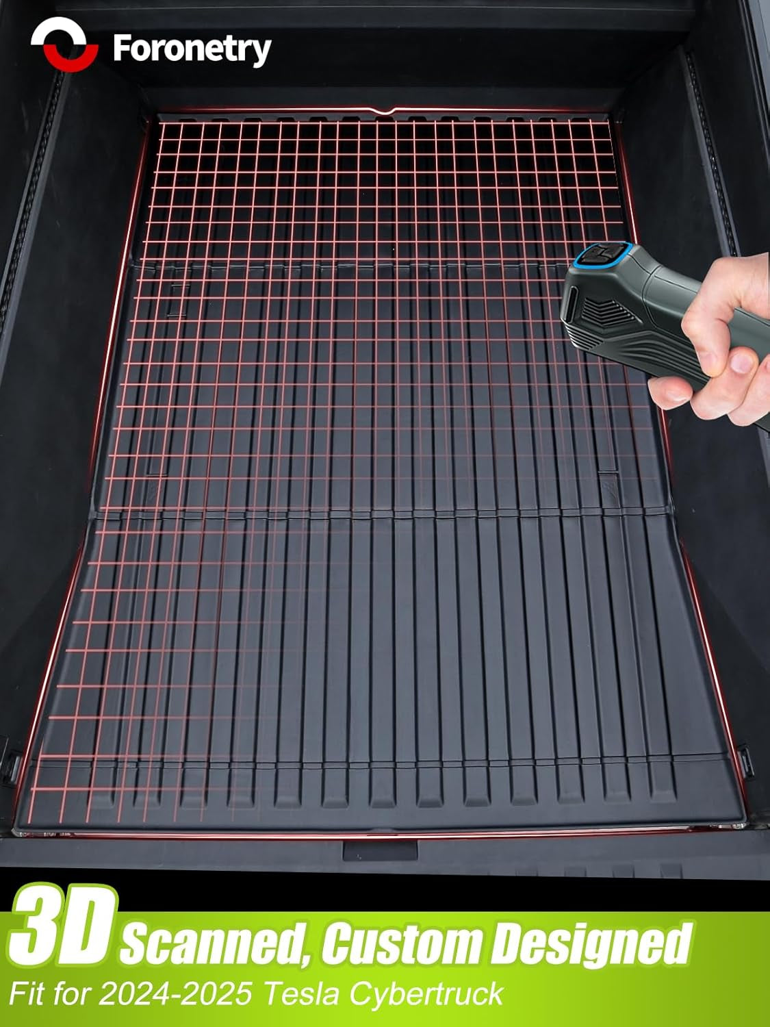 Trunk Bed Mat Compatible with Tesla Cybertruck 2024, Divider Fit All Weather TPE Waterproof Pickup Cargo Bed Liner for Cybertruck Accessories 3Mm (Truck Bed Mat)