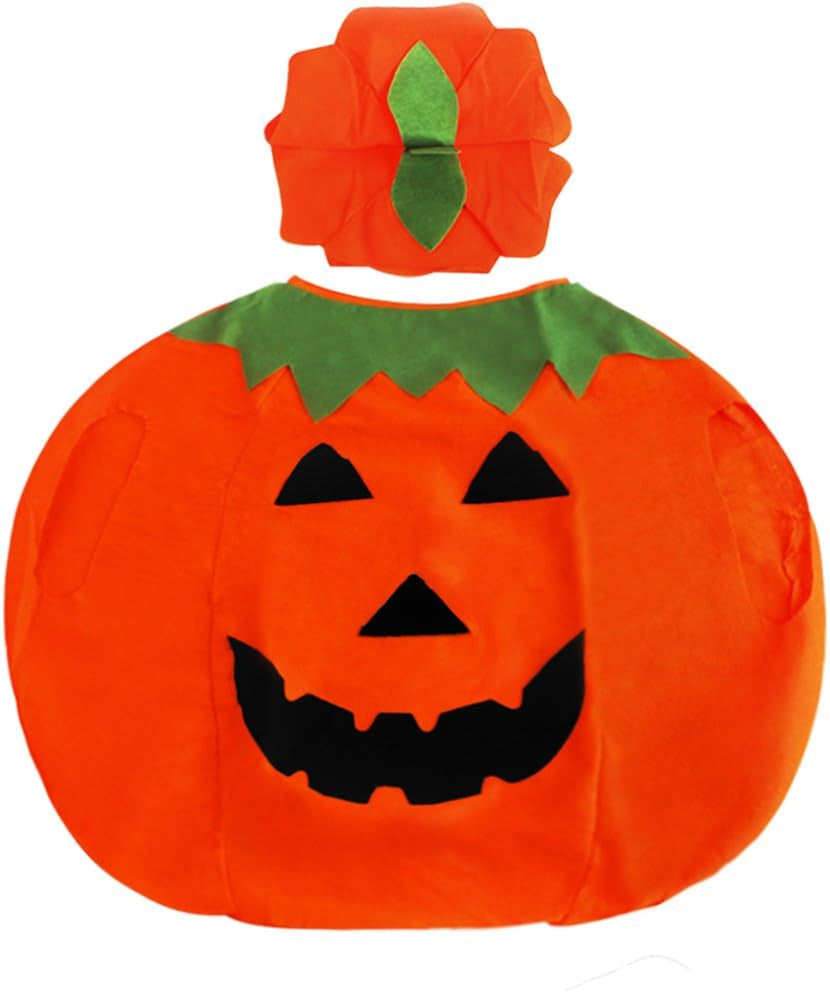 Halloween Pumpkin Costume Set for Family Parent Kids Orange Cosplay Suit Hat School Party Children Clothing Clothes