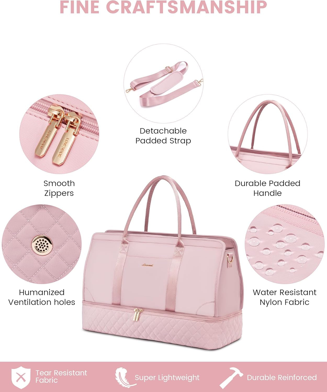 Weekender Bags for Women Travel Duffle Bag with Shoe Compartment, Carry on Overnight Bag Set