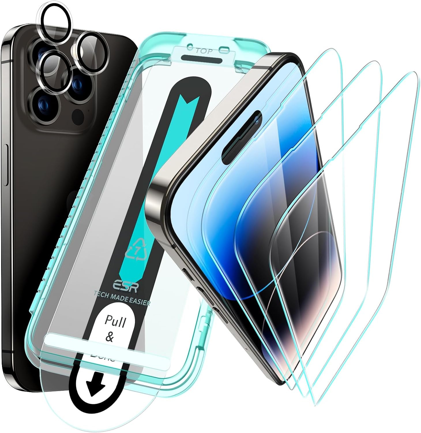 3 Pack for Iphone 16E/ Iphone SE 4/ Iphone 14/ Iphone 13/ Iphone 13 Pro Screen Protector, [9H Hardness] [Military Grade Shatterproof] Tempered Glass Film with Easy Installation Tool