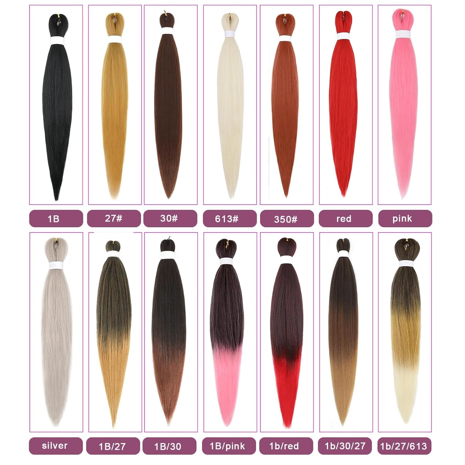 Black Braiding Hair Pre Stretched 26 Inch 2 Packs （3.9Oz/Pack）Pre Stretched Braiding Hair Long Straight Kanekalon Braiding Hair Soft Yaki Synthetic Hair for Braiding (1B Braiding Hair)