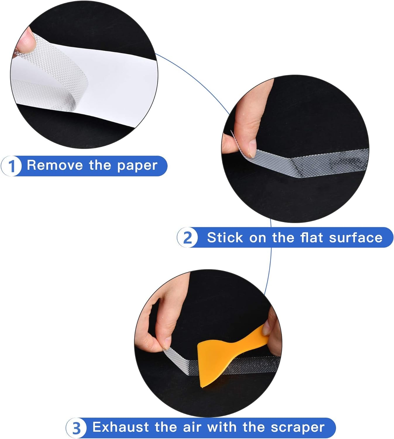 Bathtub Non Slip Stickers, 24 PCS anti Slip Adhesive Shower Treads with Scraper for Bath, Tub, Shower, Pool, Stairs, Ladders, Kitchen, 15’’