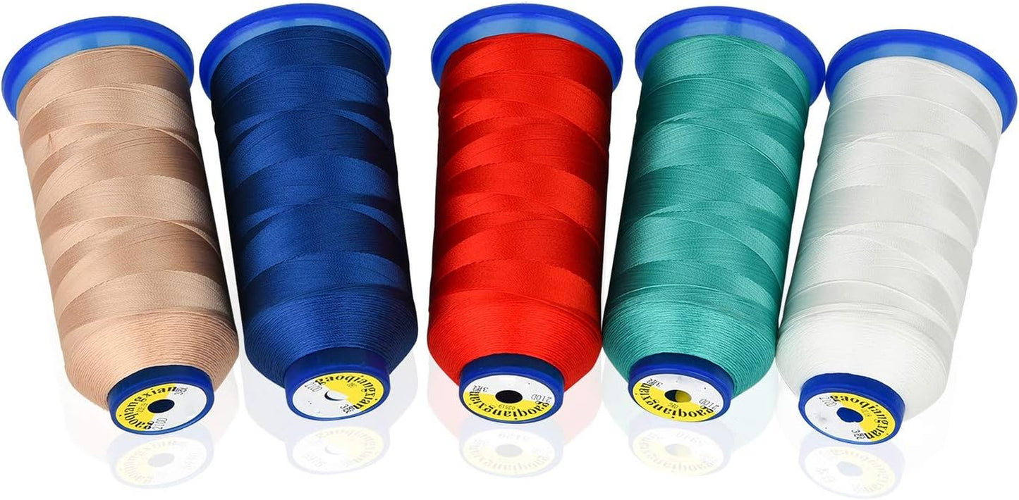 Heavy Duty Thread 1800Yards Size T70#69 210D/3 All Purpose High Strength Polyester Sewing Thread for Weaves, Upholstery, Jeans and Weaving Hair, Drapery, Beading, Purses, Leather (Aquamarine)