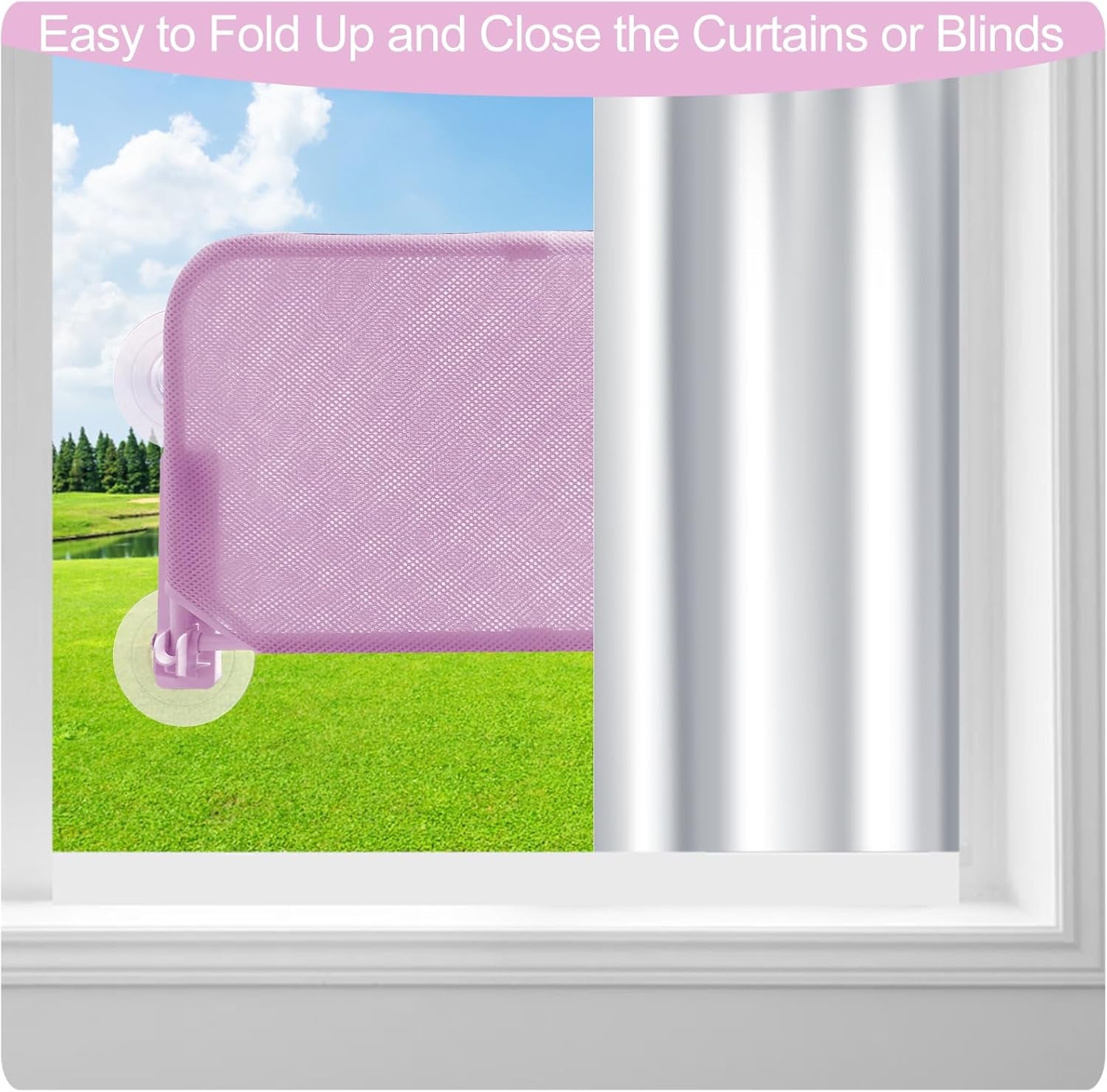 Foldable Cat Window Perch, Cordless Cat Window Hammock Cat Window Bed for Indoor Cats Inside, Large Cats Window Seat Window Sill Cat Perch, Strong Suction Cup & Sturdy Metal Frame & Breathable Mat