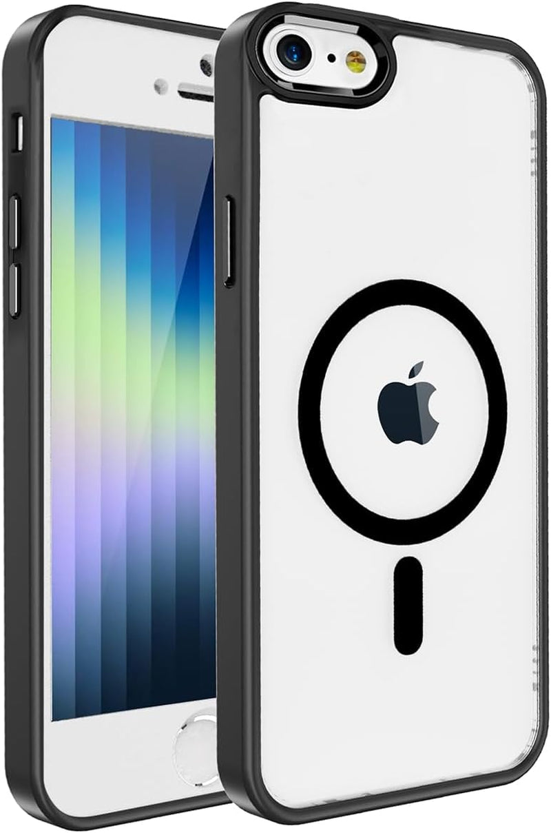 2025 New Magnetic for Iphone 16E Case,Compatible with Magsafe,Military Grade Drop Tested, Shockproof Matte Translucent Hard Back Slim Protective Case.Black Magnetic Circle.