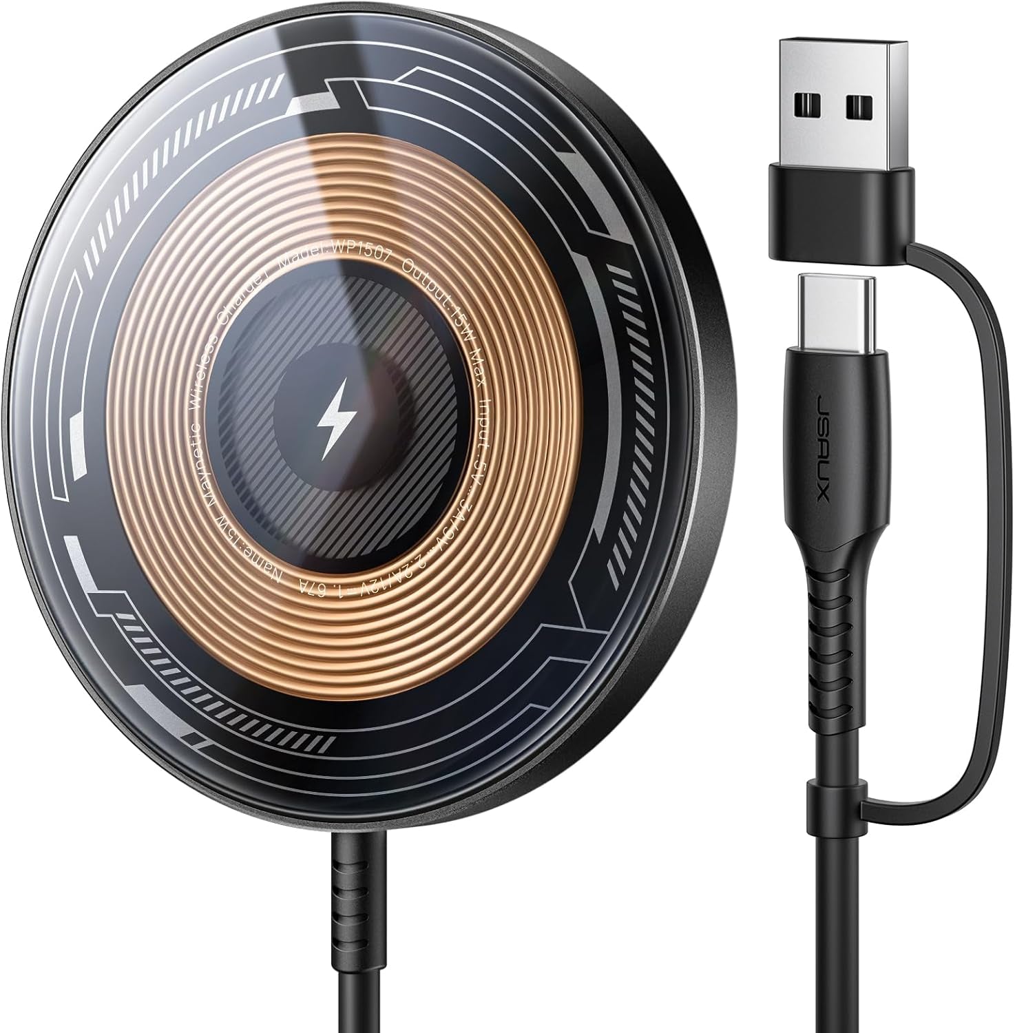 Magnetic Wireless Charger Compatible with Magsafe Charger/Iphone 16E/16/16 Plus/16 Pro/16 Pro Max/15 14 13 12 Series, Wireless Mag Safe Charging Pad, Mag Charger (Blue)