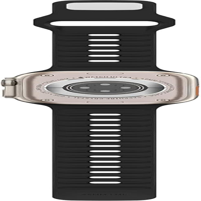 UC1 Sport Band Compatible with Apple Watch Bands Ultra Se 49Mm 45Mm 44Mm 42Mm 41Mm 40Mm 38Mm Men Women Series 9 8 7 6 5 4 3 2 1 Iwatch Strap Silicone Black