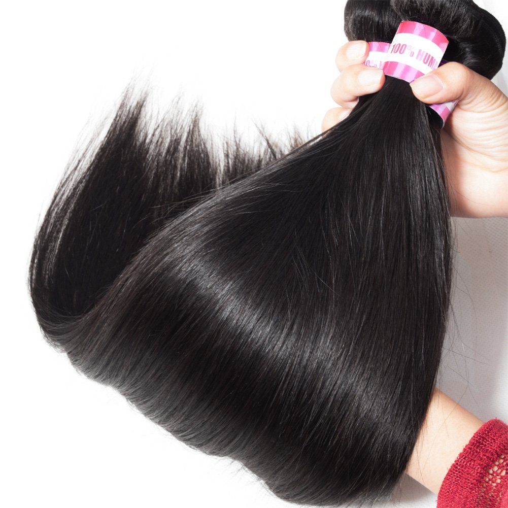 10A Straight Human Hair 3 Bundles 18 20 22Inches Brazilian Virgin Unprocessed Straight Hair Weave Bundles Natural Color