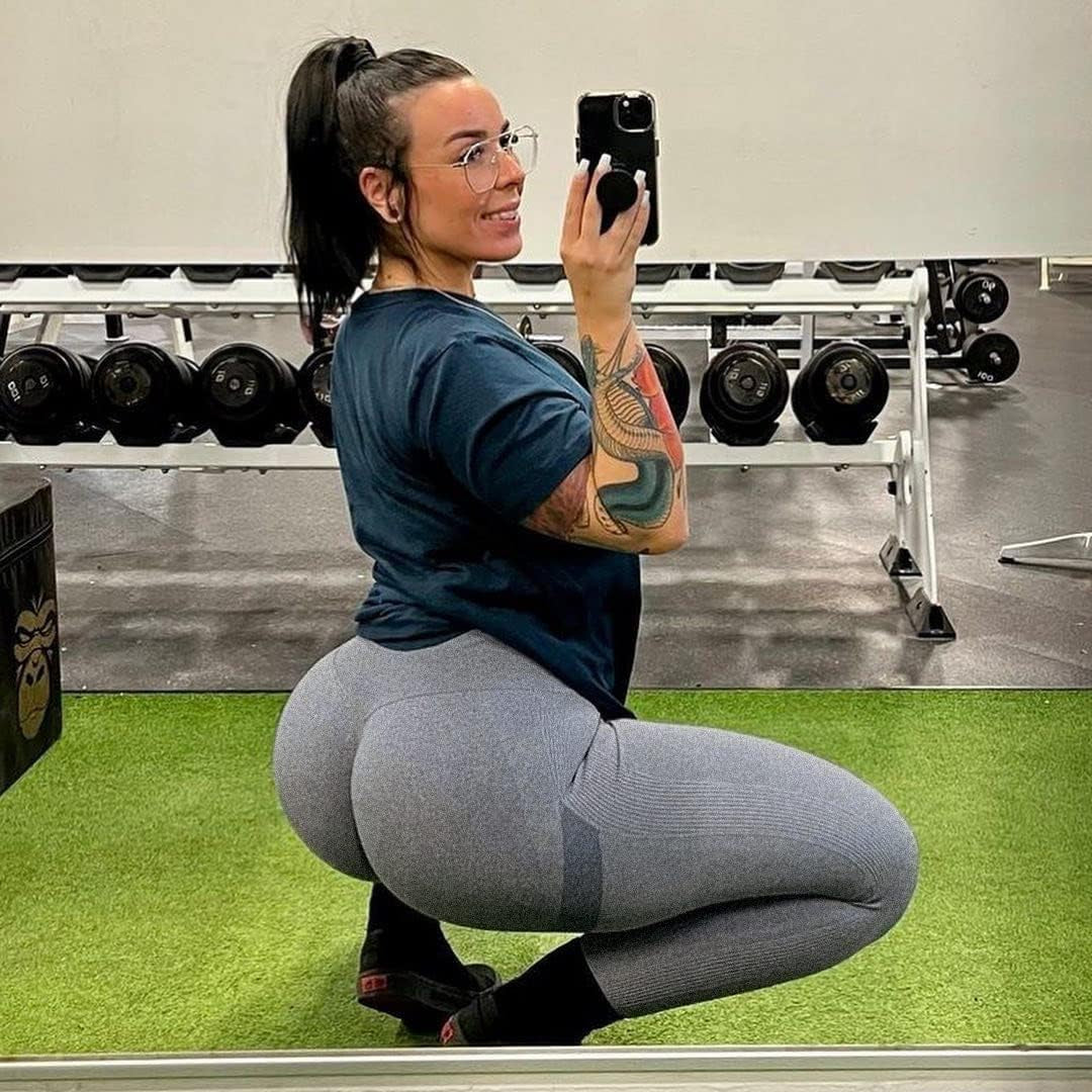 Scrunch Butt Lifting Leggings for Women Seamless Tie Dye High Waist Yoga Pants Workout with Ribbed and Smile Contour