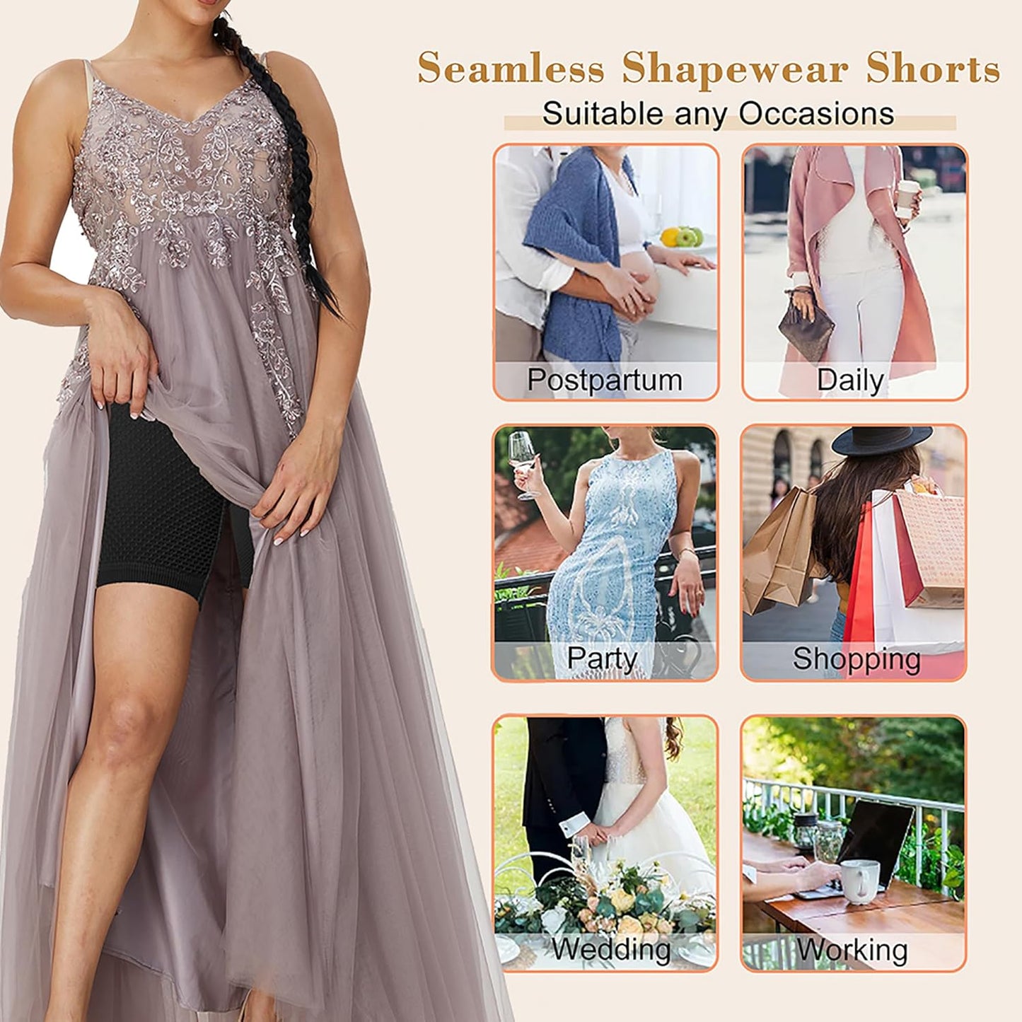 Shapewear Shorts for Women Tummy Control High Waist Body Shaper Compression Thigh Slimmer Butt Lifter Panties