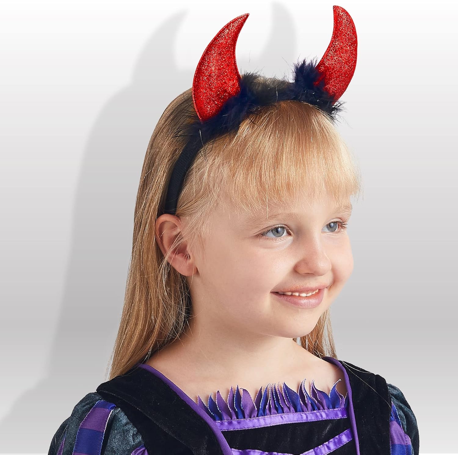Halloween Devil Horns Headband Red Demon Headwear, Costume Accessories for Kids Girls Women Halloween Party Favors, Cosplay Costume