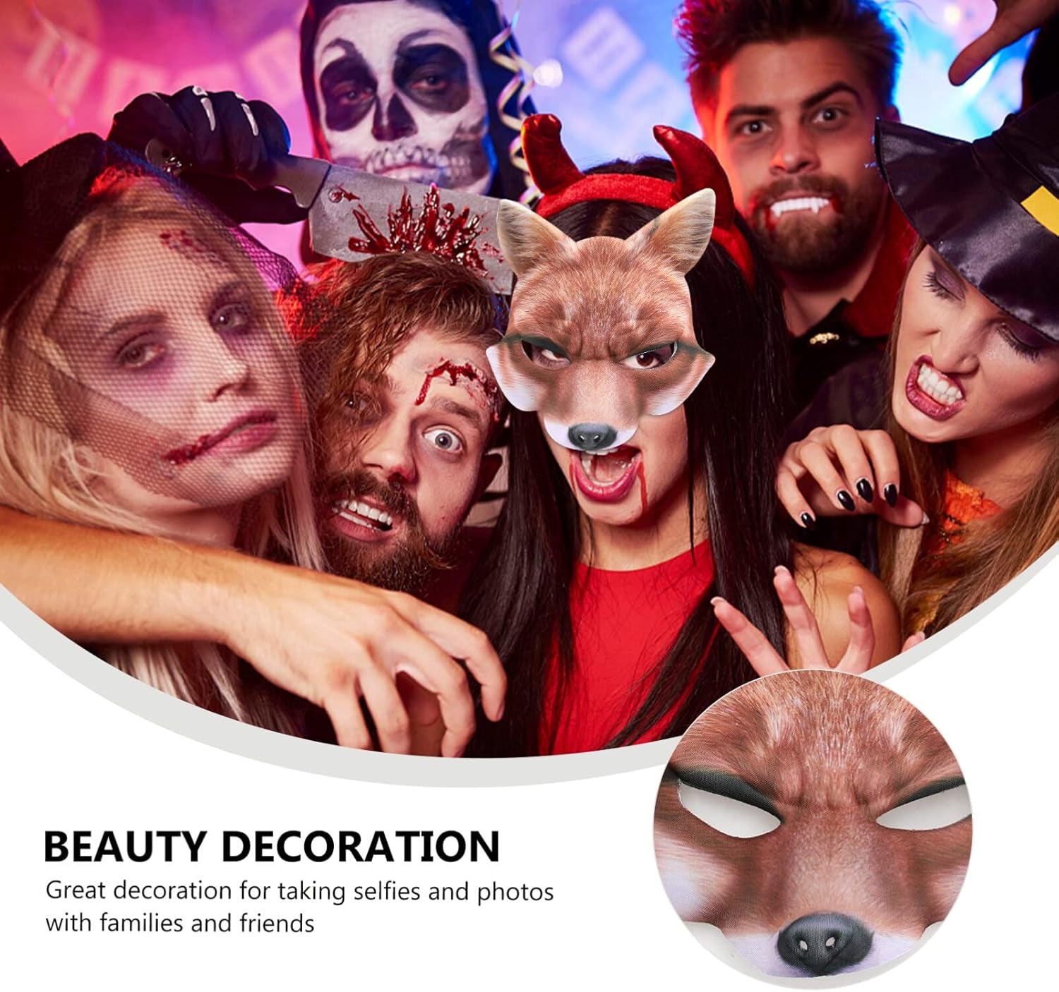 Fox Mask Halloween Costume Accessory EVA Mask Party Cosplay Favors