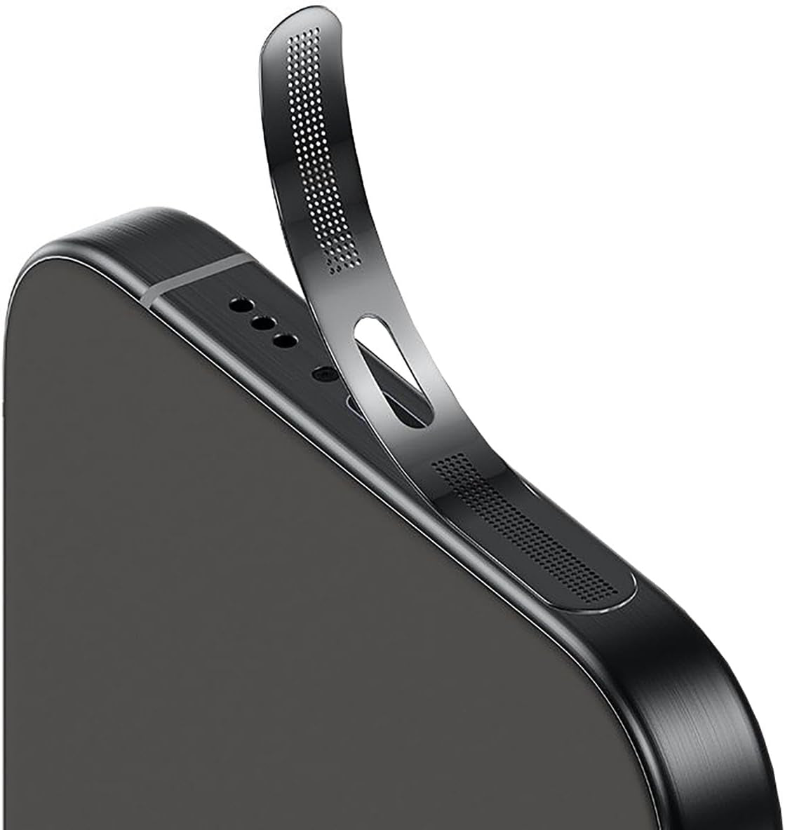 For Iphone 16 Pro / 16 Pro Max Earpiece Speaker Mesh anti Dust Proof Adhesive Cover - 5Pcs / Black