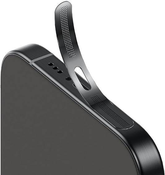 For Iphone 16 Pro / 16 Pro Max Earpiece Speaker Mesh anti Dust Proof Adhesive Cover - 5Pcs / Black