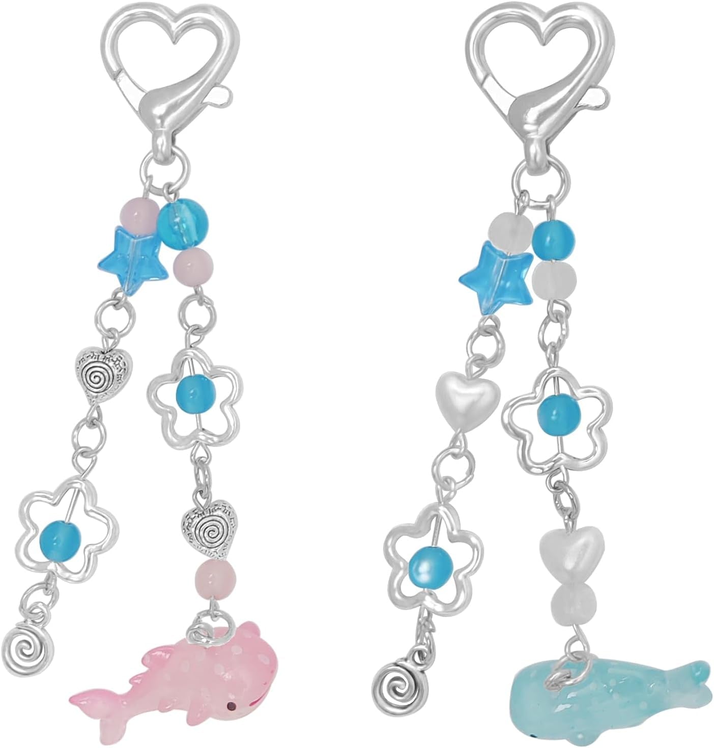 Aesthetic Y2K Keychains Cute Butterfly Star Strawberry Bear Guitar Keychains Charms for Women Bag Purse Gifts