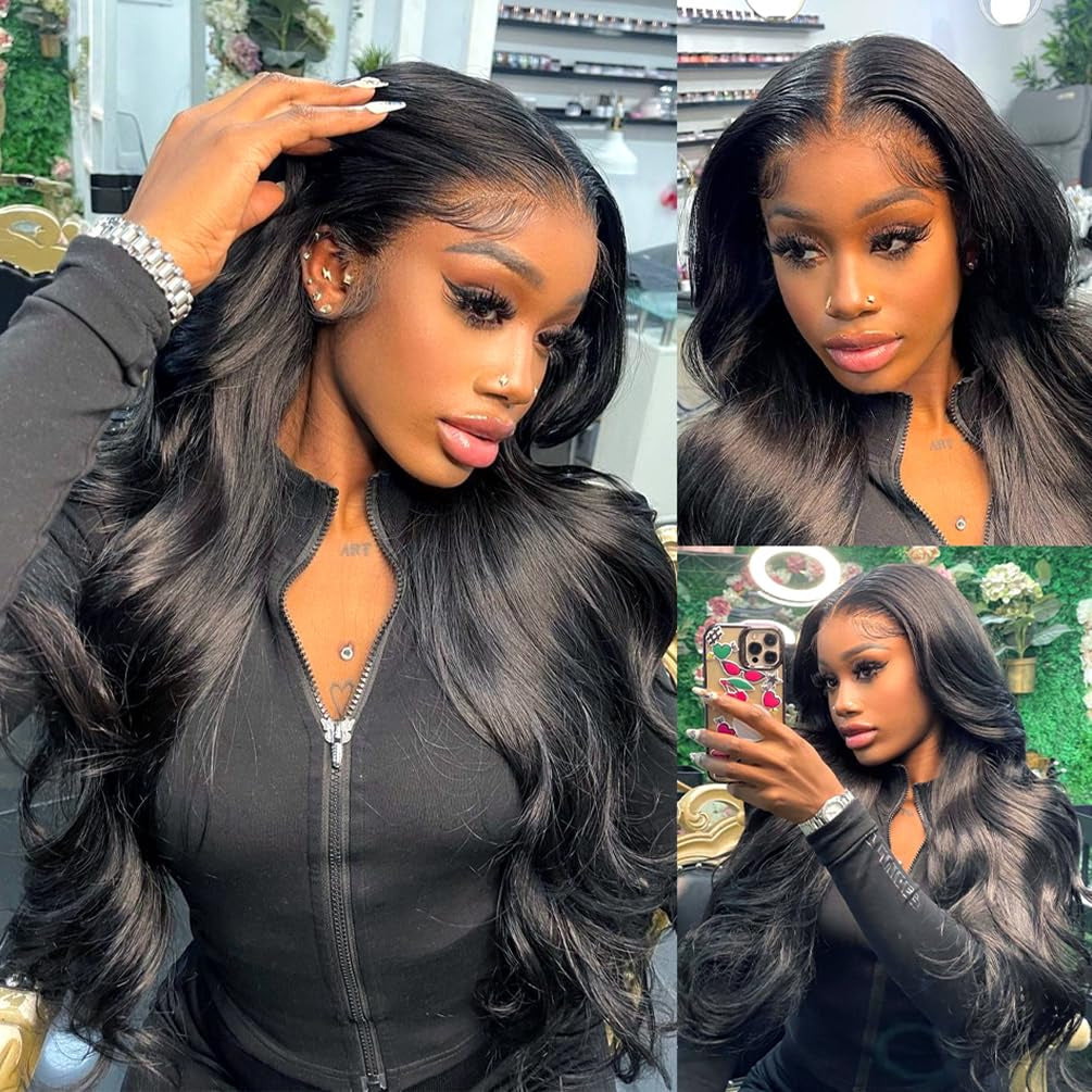 Body Wave Bundles with Closure Human Hair 3 Bundles with Closure(16 18 20+14) Brazilian Body Wave 100% Unprocessed Virgin Human Hair Bundles with 4X4 Lace Closure Free Part Natural Color for Black Wom