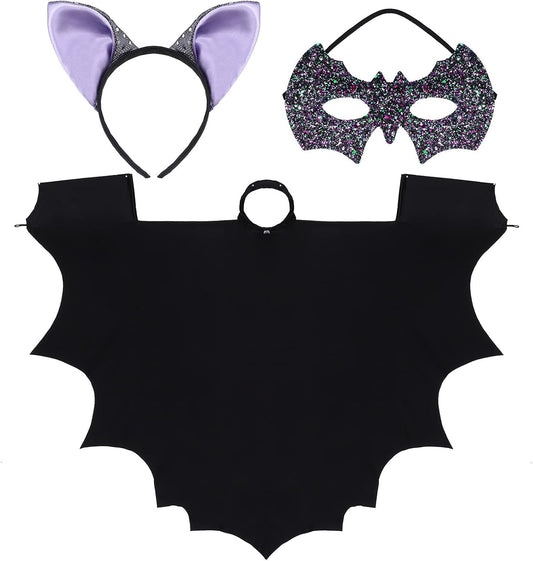 Kids Bat Vampire Costume Accessories Halloween Bat Costume for Kids Bat Mask Bat Ears Headband for Bat Theme Party