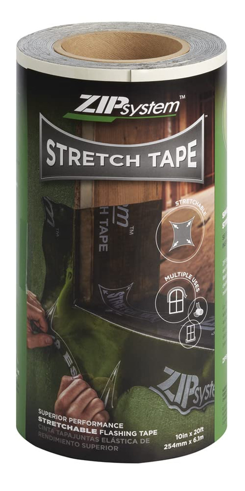Huber Stretch Tape | Self-Adhesive Flexible Flashing for Doors-Windows (10" X 20')
